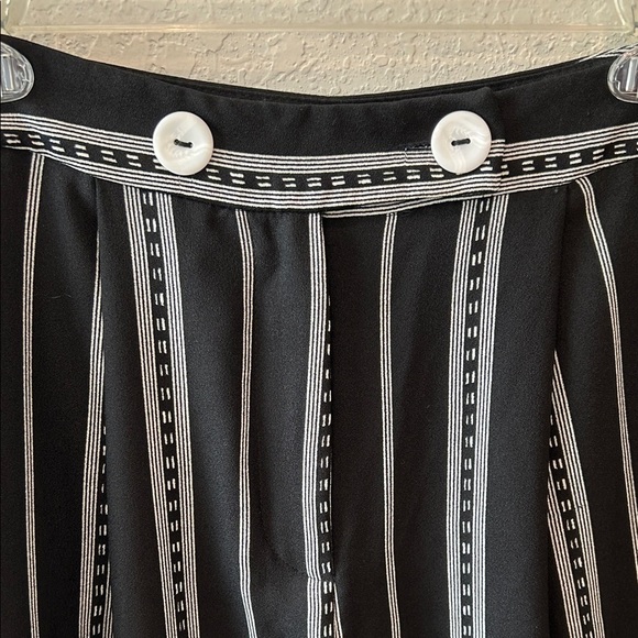 Topshop Black and White Striped Wide Leg Pants - Picture 6 of 14